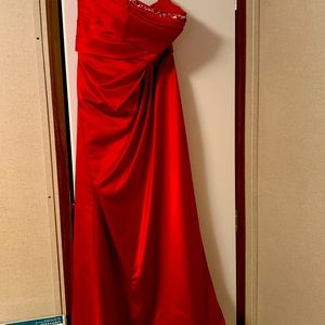 David’s bridal red evening gown
